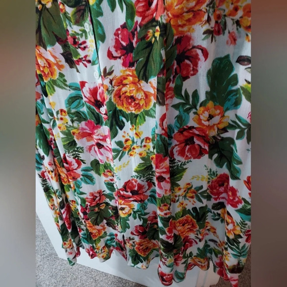 Denim 24/7 Multicolor Floral Sleeveless Button Up Maxi Dress in Size 1X - Picture 7 of 9